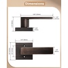 image:imageProbrico 2 Pack Different Keys Door Levers Gold Keyed Differently Square Handles with Lock for Interior Exterior DoorsOil Rubbed Bronze