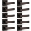 image:imageProbrico 2 Pack Different Keys Door Levers Gold Keyed Differently Square Handles with Lock for Interior Exterior DoorsOil Rubbed Bronze