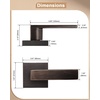 image:imageProbrico 2 Pack Different Keys Door Levers Gold Keyed Differently Square Handles with Lock for Interior Exterior DoorsOil Rubbed Bronze