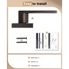 image:imageProbrico 2 Pack Different Keys Door Levers Gold Keyed Differently Square Handles with Lock for Interior Exterior DoorsOil Rubbed Bronze