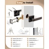 image:imageProbrico 2 Pack Different Keys Door Levers Gold Keyed Differently Square Handles with Lock for Interior Exterior DoorsOil Rubbed Bronze