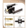 image:imageProbrico 2 Pack Different Keys Door Levers Gold Keyed Differently Square Handles with Lock for Interior Exterior DoorsOil Rubbed Bronze