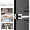 image:imageProbrico 2 Pack Different Keys Door Levers Gold Keyed Differently Square Handles with Lock for Interior Exterior DoorsPolished Chrome