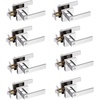 image:imageProbrico 2 Pack Different Keys Door Levers Gold Keyed Differently Square Handles with Lock for Interior Exterior DoorsPolished Chrome
