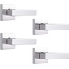 image:imageProbrico 2 Pack Different Keys Door Levers Gold Keyed Differently Square Handles with Lock for Interior Exterior DoorsPolished Chrome