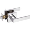 image:imageProbrico 2 Pack Different Keys Door Levers Gold Keyed Differently Square Handles with Lock for Interior Exterior DoorsPolished Chrome