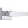 image:imageProbrico 2 Pack Different Keys Door Levers Gold Keyed Differently Square Handles with Lock for Interior Exterior DoorsPolished Chrome