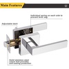 image:imageProbrico 2 Pack Different Keys Door Levers Gold Keyed Differently Square Handles with Lock for Interior Exterior DoorsPolished Chrome