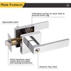 image:imageProbrico 2 Pack Different Keys Door Levers Gold Keyed Differently Square Handles with Lock for Interior Exterior DoorsPolished Chrome