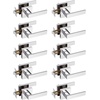 image:imageProbrico 2 Pack Different Keys Door Levers Gold Keyed Differently Square Handles with Lock for Interior Exterior DoorsPolished Chrome
