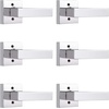 image:imageProbrico 2 Pack Different Keys Door Levers Gold Keyed Differently Square Handles with Lock for Interior Exterior DoorsPolished Chrome