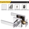 image:imageProbrico 2 Pack Different Keys Door Levers Gold Keyed Differently Square Handles with Lock for Interior Exterior DoorsPolished Chrome