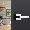 image:imageProbrico 2 Pack Different Keys Door Levers Gold Keyed Differently Square Handles with Lock for Interior Exterior DoorsPolished Chrome