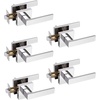 image:imageProbrico 2 Pack Different Keys Door Levers Gold Keyed Differently Square Handles with Lock for Interior Exterior DoorsPolished Chrome