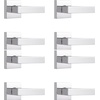 image:imageProbrico 2 Pack Different Keys Door Levers Gold Keyed Differently Square Handles with Lock for Interior Exterior DoorsPolished Chrome