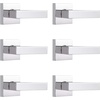 image:imageProbrico 2 Pack Different Keys Door Levers Gold Keyed Differently Square Handles with Lock for Interior Exterior DoorsPolished Chrome