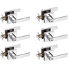 image:imageProbrico 2 Pack Different Keys Door Levers Gold Keyed Differently Square Handles with Lock for Interior Exterior DoorsPolished Chrome