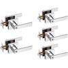 image:imageProbrico 2 Pack Different Keys Door Levers Gold Keyed Differently Square Handles with Lock for Interior Exterior DoorsPolished Chrome