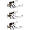 image:imageProbrico 2 Pack Different Keys Door Levers Gold Keyed Differently Square Handles with Lock for Interior Exterior DoorsPolished Chrome