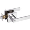 image:imageProbrico 2 Pack Different Keys Door Levers Gold Keyed Differently Square Handles with Lock for Interior Exterior DoorsPolished Chrome