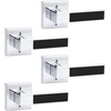 image:imageProbrico 2 Pack Different Keys Door Levers Gold Keyed Differently Square Handles with Lock for Interior Exterior DoorsPolished ChromeBlack
