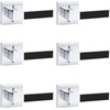 image:imageProbrico 2 Pack Different Keys Door Levers Gold Keyed Differently Square Handles with Lock for Interior Exterior DoorsPolished ChromeBlack