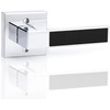 image:imageProbrico 2 Pack Different Keys Door Levers Gold Keyed Differently Square Handles with Lock for Interior Exterior DoorsPolished ChromeBlack