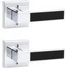 image:imageProbrico 2 Pack Different Keys Door Levers Gold Keyed Differently Square Handles with Lock for Interior Exterior DoorsPolished ChromeBlack