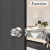 image:imageProbrico 2 Pack Keyed Alike Door Knobs Combo Pack Brushed Nickel Ball Entry Door Knobs Entrance Lockset Interior Exterior Single Cylinder Door Lock