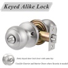 image:imageProbrico 2 Pack Keyed Alike Locks Entry Door Knobs Entrance Lock Sets in Brushed Nickel Combo Pack Exterior Interior Keyed Knobs