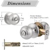 image:imageProbrico 2 Pack Keyed Alike Locks Entry Door Knobs Entrance Lock Sets in Brushed Nickel Combo Pack Exterior Interior Keyed Knobs