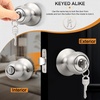 image:imageProbrico 2 Pack Keyed Alike Locks for Exterior and Interior Doors Brushed Nickel Stainless Steel Entrance Door Knobs Round Ball Keyed Entry Door Knobs with Same Keys for Bedroom Bathroom10 Pack