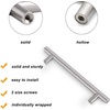 image:imageProbrico 20 Pack  Brushed Nickel Kitchen Cabinet Pulls 3 Hole Centers Solid Stainless Steel Modern Euro T Bar Handles Bedroom Dresser Drawer Cabinet Cupboard Pull Knobs 5 Overall LengthBrushed Nickel