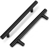 image:imageProbrico 20 Pack  Brushed Nickel Kitchen Cabinet Pulls 3 Hole Centers Solid Stainless Steel Modern Euro T Bar Handles Bedroom Dresser Drawer Cabinet Cupboard Pull Knobs 5 Overall LengthBlack