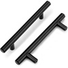 image:imageProbrico 20 Pack  Brushed Nickel Kitchen Cabinet Pulls 3 Hole Centers Solid Stainless Steel Modern Euro T Bar Handles Bedroom Dresser Drawer Cabinet Cupboard Pull Knobs 5 Overall LengthBlack
