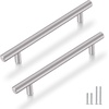 image:imageProbrico 20 Pack  Brushed Nickel Kitchen Cabinet Pulls 3 Hole Centers Solid Stainless Steel Modern Euro T Bar Handles Bedroom Dresser Drawer Cabinet Cupboard Pull Knobs 5 Overall LengthBrushed Nickel
