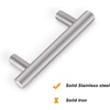 image:imageProbrico 20 Pack  Brushed Nickel Kitchen Cabinet Pulls 3 Hole Centers Solid Stainless Steel Modern Euro T Bar Handles Bedroom Dresser Drawer Cabinet Cupboard Pull Knobs 5 Overall LengthBrushed Nickel