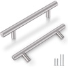 image:imageProbrico 20 Pack  Brushed Nickel Kitchen Cabinet Pulls 3 Hole Centers Solid Stainless Steel Modern Euro T Bar Handles Bedroom Dresser Drawer Cabinet Cupboard Pull Knobs 5 Overall LengthBrushed Nickel
