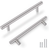 image:imageProbrico 20 Pack  Brushed Nickel Kitchen Cabinet Pulls 3 Hole Centers Solid Stainless Steel Modern Euro T Bar Handles Bedroom Dresser Drawer Cabinet Cupboard Pull Knobs 5 Overall LengthBrushed Nickel