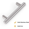 image:imageProbrico 20 Pack  Brushed Nickel Kitchen Cabinet Pulls 3 Hole Centers Solid Stainless Steel Modern Euro T Bar Handles Bedroom Dresser Drawer Cabinet Cupboard Pull Knobs 5 Overall LengthBrushed Nickel