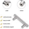 image:imageProbrico 20 Pack  Brushed Nickel Kitchen Cabinet Pulls 3 Hole Centers Solid Stainless Steel Modern Euro T Bar Handles Bedroom Dresser Drawer Cabinet Cupboard Pull Knobs 5 Overall LengthBrushed Nickel