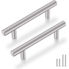 image:imageProbrico 20 Pack  Brushed Nickel Kitchen Cabinet Pulls 3 Hole Centers Solid Stainless Steel Modern Euro T Bar Handles Bedroom Dresser Drawer Cabinet Cupboard Pull Knobs 5 Overall LengthBrushed Nickel