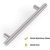 image:imageProbrico 20 Pack  Brushed Nickel Kitchen Cabinet Pulls 3 Hole Centers Solid Stainless Steel Modern Euro T Bar Handles Bedroom Dresser Drawer Cabinet Cupboard Pull Knobs 5 Overall LengthBrushed Nickel