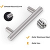 image:imageProbrico 20 Pack  Brushed Nickel Kitchen Cabinet Pulls 3 Hole Centers Solid Stainless Steel Modern Euro T Bar Handles Bedroom Dresser Drawer Cabinet Cupboard Pull Knobs 5 Overall LengthBrushed Nickel