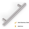 image:imageProbrico 20 Pack  Brushed Nickel Kitchen Cabinet Pulls 3 Hole Centers Solid Stainless Steel Modern Euro T Bar Handles Bedroom Dresser Drawer Cabinet Cupboard Pull Knobs 5 Overall LengthBrushed Nickel