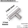 image:imageProbrico 20 Pack  Brushed Nickel Kitchen Cabinet Pulls 3 Hole Centers Solid Stainless Steel Modern Euro T Bar Handles Bedroom Dresser Drawer Cabinet Cupboard Pull Knobs 5 Overall LengthBrushed Nickel