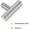 image:imageProbrico 20 Pack  Brushed Nickel Kitchen Cabinet Pulls 3 Hole Centers Solid Stainless Steel Modern Euro T Bar Handles Bedroom Dresser Drawer Cabinet Cupboard Pull Knobs 5 Overall LengthBrushed Nickel