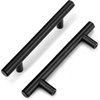 image:imageProbrico 20 Pack  Brushed Nickel Kitchen Cabinet Pulls 3 Hole Centers Solid Stainless Steel Modern Euro T Bar Handles Bedroom Dresser Drawer Cabinet Cupboard Pull Knobs 5 Overall LengthBlack