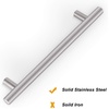 image:imageProbrico 20 Pack  Brushed Nickel Kitchen Cabinet Pulls 3 Hole Centers Solid Stainless Steel Modern Euro T Bar Handles Bedroom Dresser Drawer Cabinet Cupboard Pull Knobs 5 Overall LengthBrushed Nickel