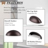image:imageProbrico 20 Pack Cabinet Bin Cup Drawer Handles Pulls Kitchen Cabinet Door Hardware Oil Rubbed Bronze 3 Inch76mm Hole Center Semicircle Cup Dresser Closet Furniture Door Pulls